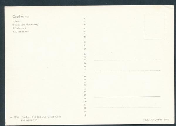 Quedlinburg, Markt, Blick vom Münzenberg, Teilansicht, Klopstockhaus